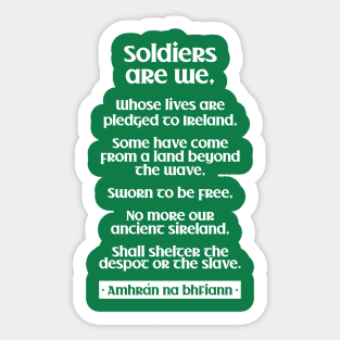 Ireland national anthem — The Soldier's Song / Amhrán na bhFiann Sticker